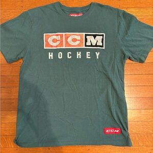 CCM Green Short Sleeve Tee Hockey Shirt